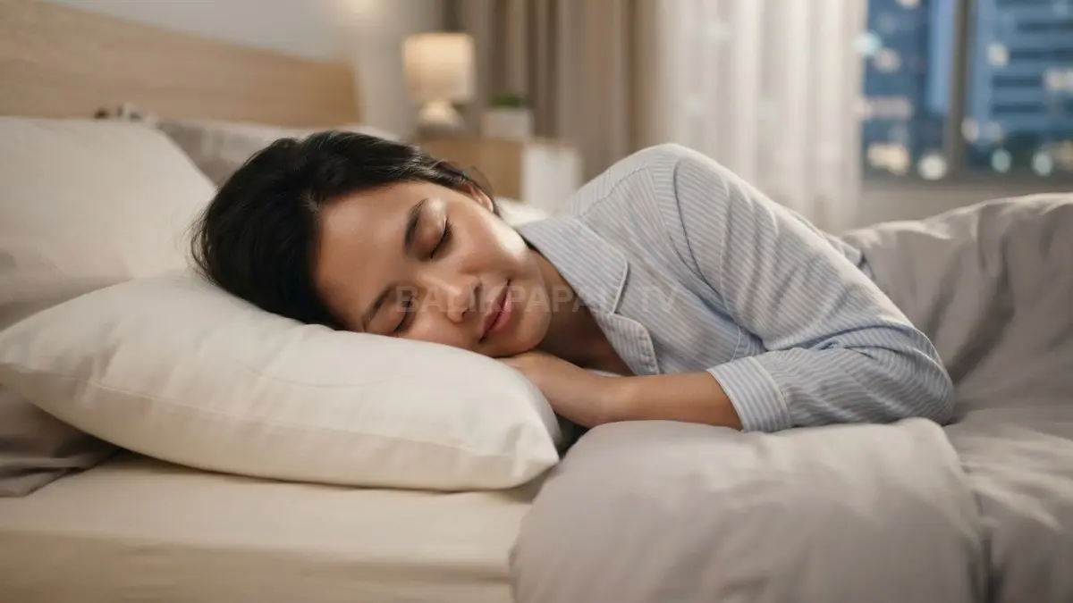 Posisi tidur dan penataan bantal membantu mengurangi tekanan wajah agar kulit tetap nyaman sepanjang malam. (BTV/AI)
