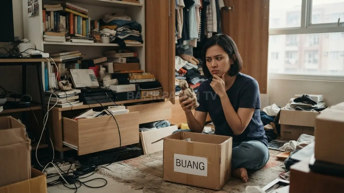 Rasa takut menyesal membuat barang lama tetap tersimpan di laci meski jarang digunakan kembali. (BTV/AI)