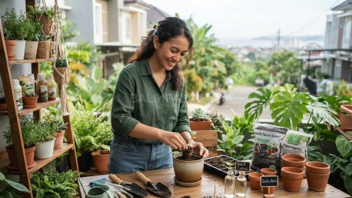Tanaman dan bibit tertata rapi menjadi peluang usaha rumahan dari hobi menanam yang bernilai jual. (BTV/AI)