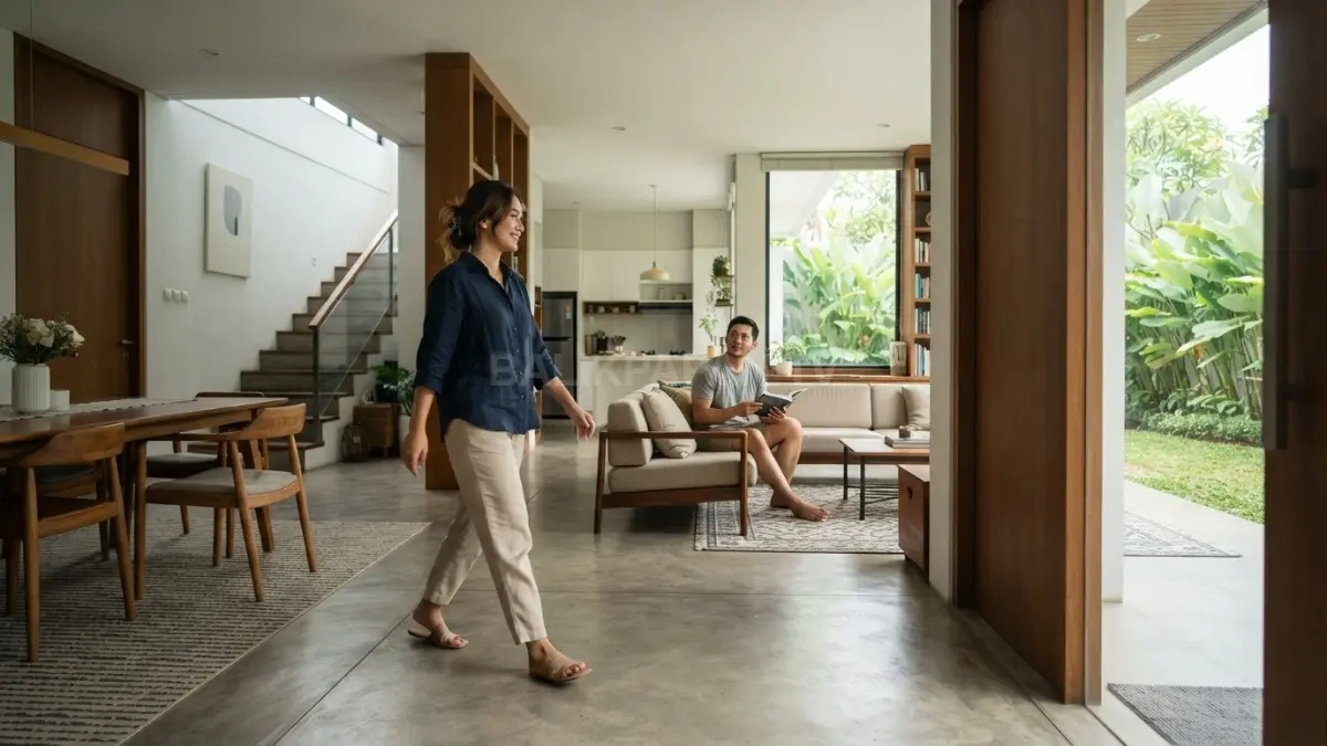 Tata ruang rumah membentuk alur pergerakan, menentukan tempat berhenti, serta memengaruhi interaksi penghuni setiap hari. (BTV/AI)