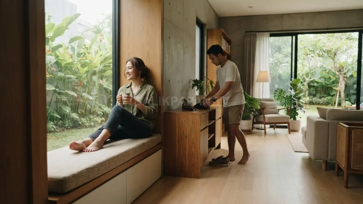 Tata ruang rumah menentukan titik berhenti, tempat duduk, interaksi, dan kebiasaan penghuni sepanjang aktivitas harian. (BTV/AI)