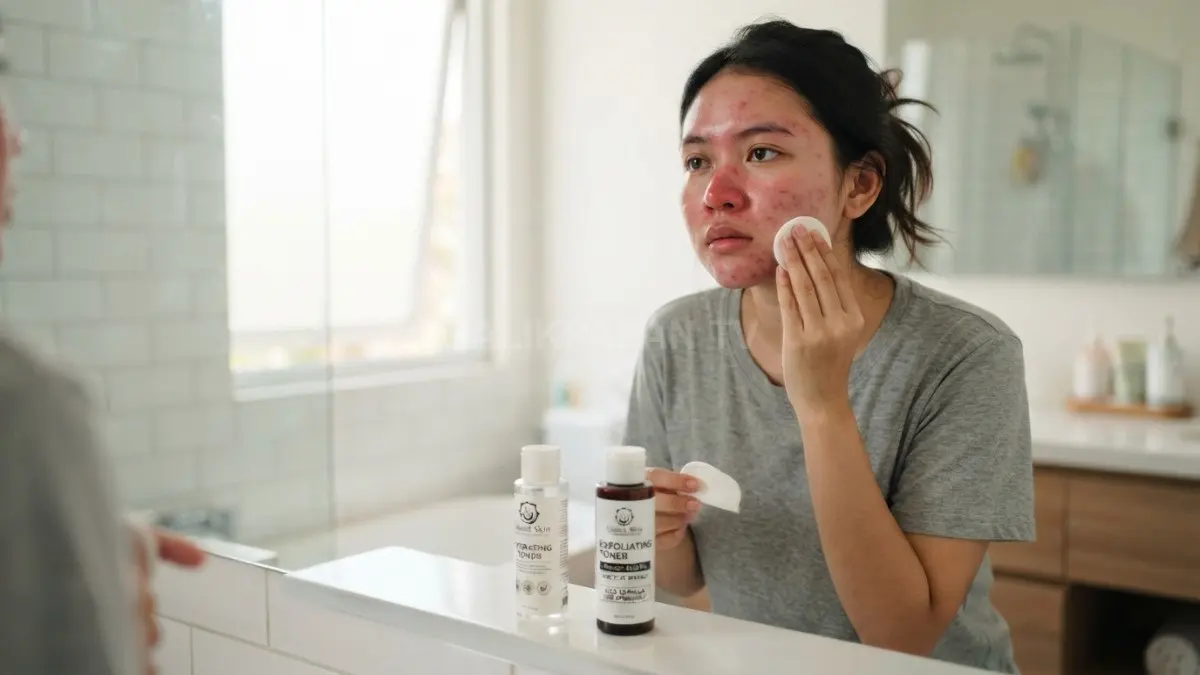 Toner exfoliating sebaiknya tidak digunakan setiap hari karena berisiko menyebabkan kulit kering, merah, dan iritasi (BTV/AI).