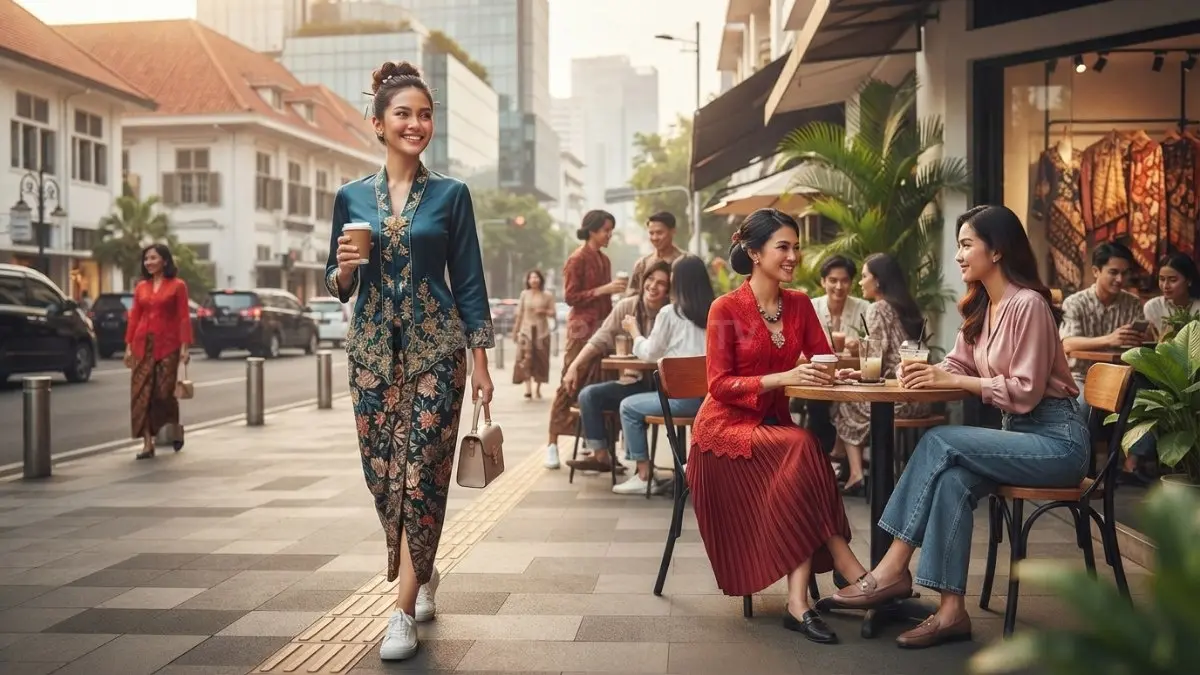Kebaya klasik kembali digemari, memadukan tradisi, gaya modern, dan detail khas yang elegan serta berkarakter (BTV/AI).