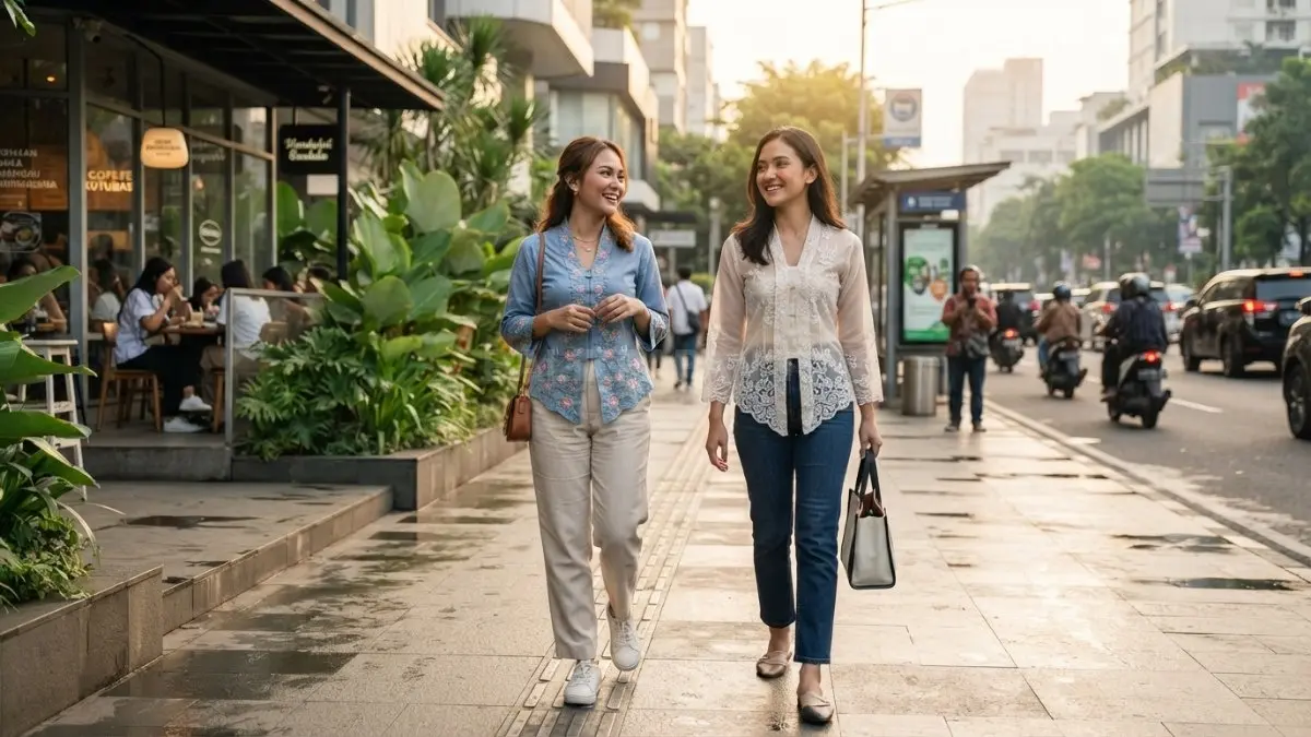 Kebaya klasik kembali diminati karena identitas kuat, elegan, mudah dipadukan, dan tetap relevan dengan gaya modern (BTV/AI)