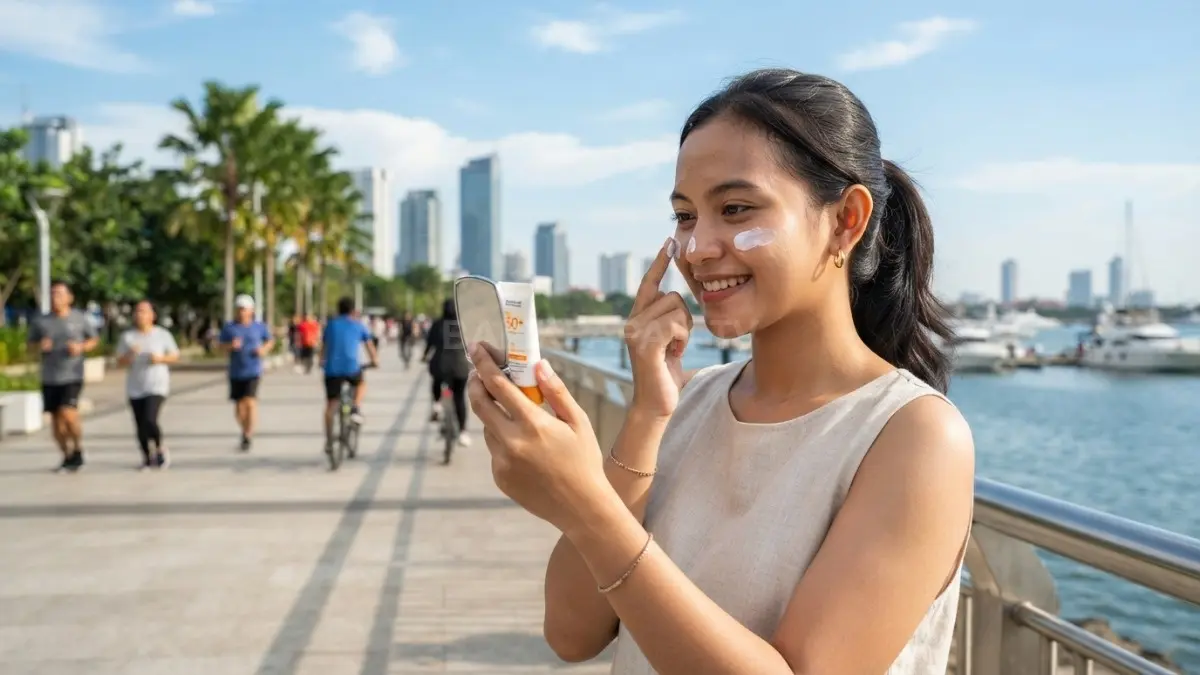 SPF 50 cocok untuk aktivitas luar ruangan lebih lama, tetapi tetap perlu pemakaian ulang secara tepat (BTV/AI)