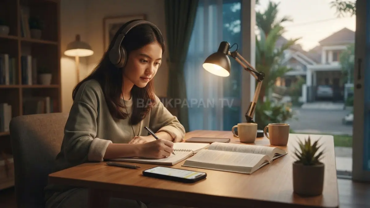 Mode belajar yang konsisten membantu otak mengenali waktu fokus, mengurangi distraksi, dan membangun kebiasaan positif (BTV/AI).