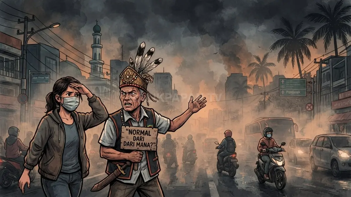 Karhutla Ketapang menghadapi gambut dalam yang menyimpan bara, sehingga penanganan perlu diperkuat jangka panjang (BTV/AI)