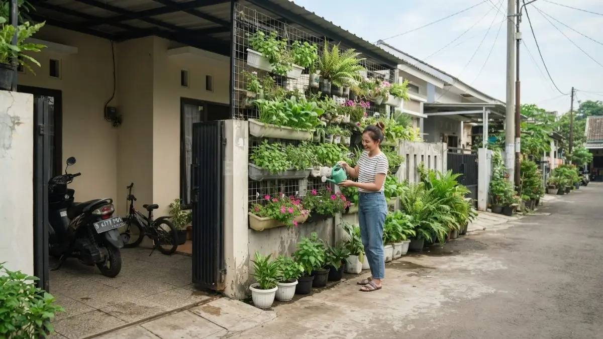 Planter box dan taman vertikal sebagai solusi penghijauan halaman rumah berukuran terbatas.