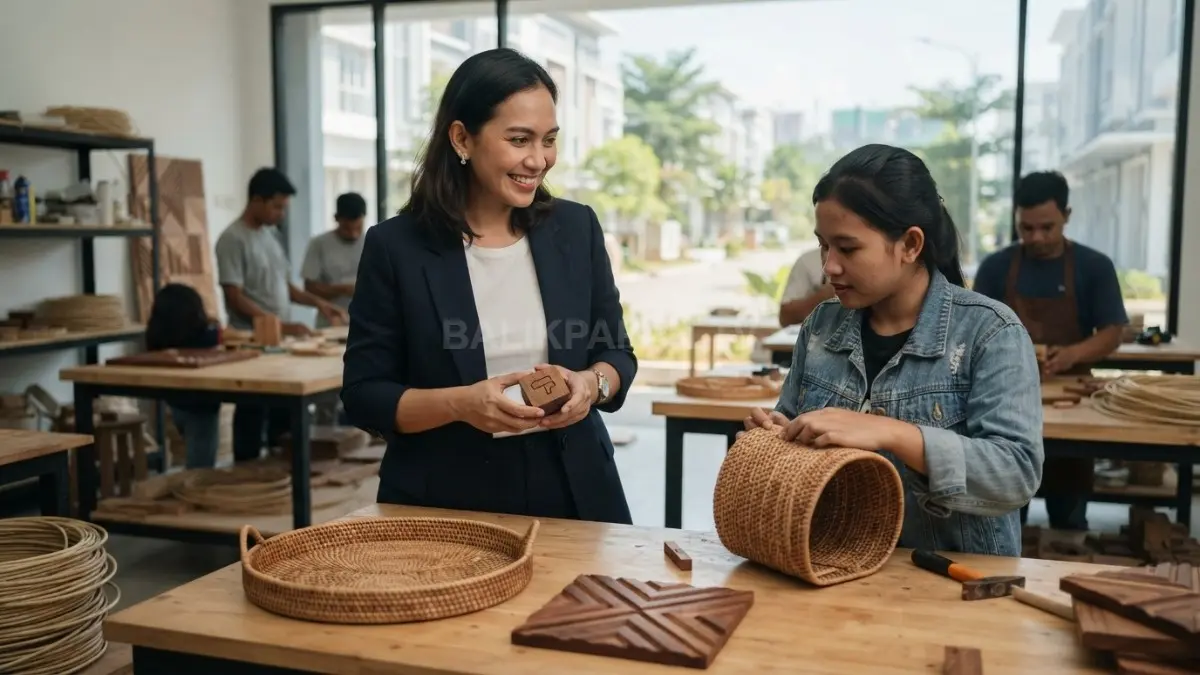 Anyaman rotan dan ukiran kayu PPU menginspirasi hobi DIY melalui desain fungsional, sederhana, serta memanfaatkan teknik kerajinan lokal (BTV/AI)