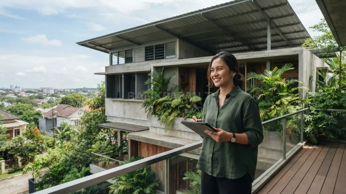 Envelope house Samarinda memadukan atap, dinding, bukaan, naungan, dan drainase untuk menghadapi iklim tropis basah (BTV/AI)