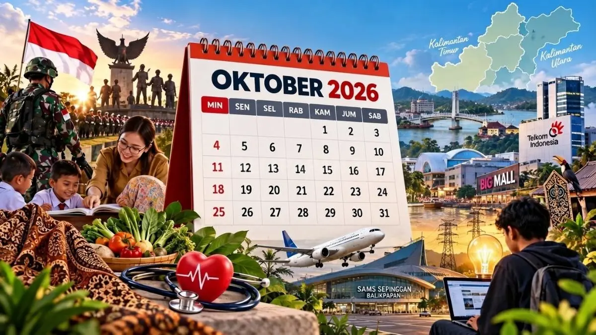 kalender Oktober 2026 dengan berbagai momentum nasional dan daerah di Kalimantan.