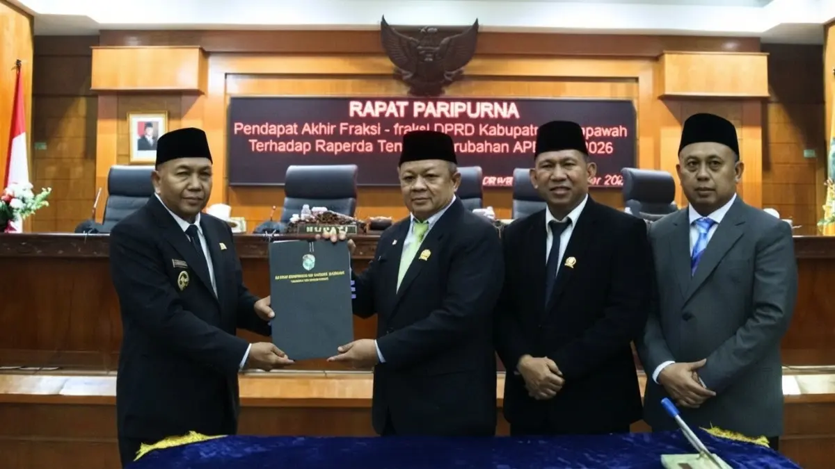 Perubahan APBD Mempawah 2026 disepakati DPRD dan Pemkab dengan pendapatan diproyeksikan Rp1,014 triliun. 
(IST)