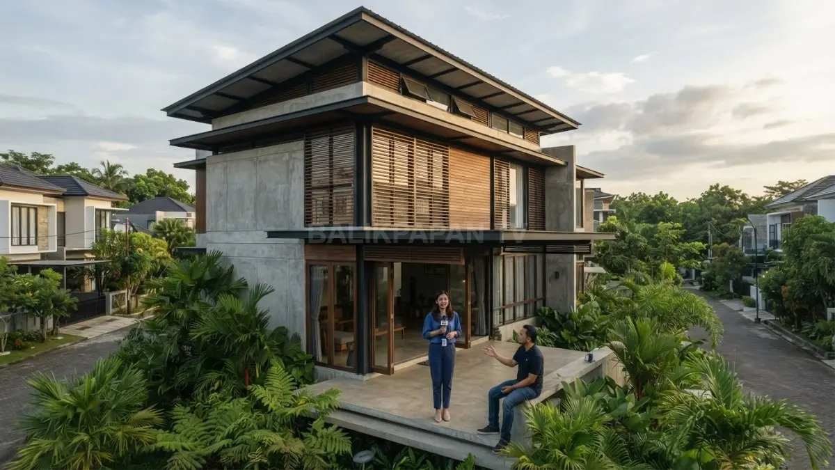 Rumah Lamin Pampang Samarinda menjadi inspirasi memahami hubungan struktur, lingkungan, material, dan kebutuhan penghuni modern (BTV/AI):