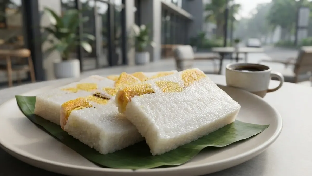 Amparan Tatak berlapis pisang dan santan menjadi sajian tradisional Banjar yang lekat dengan Samarinda (BTV/AI)