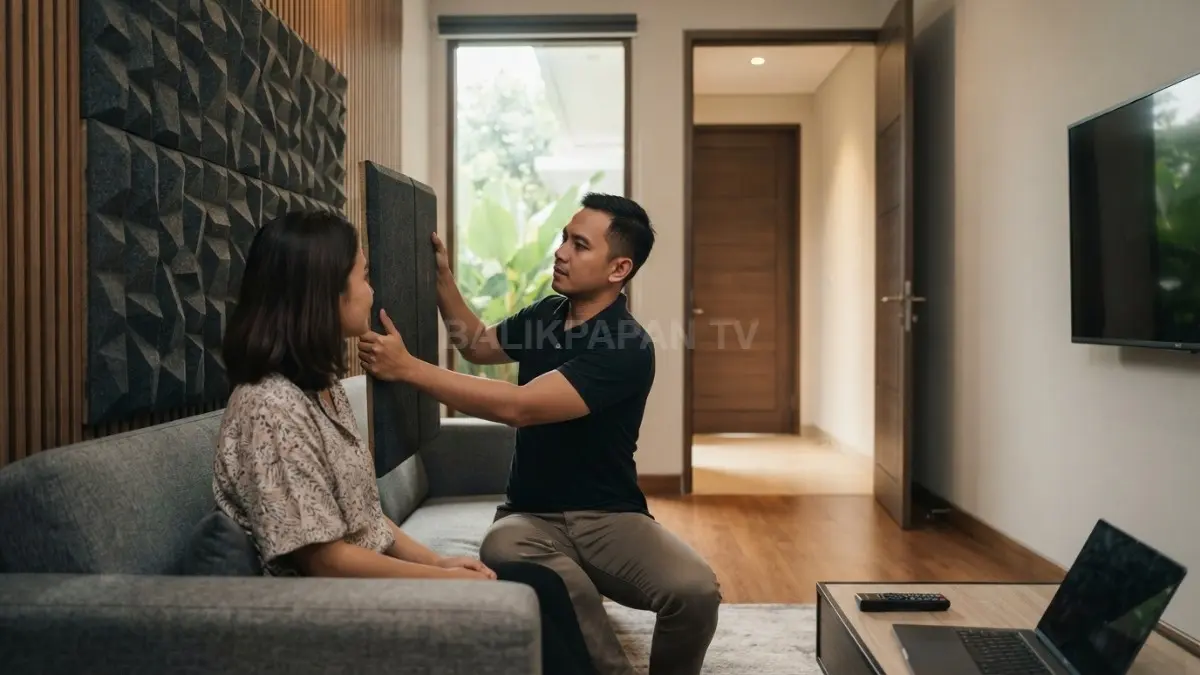 Dinding akustik membantu menyerap pantulan suara, sedangkan kedap suara memerlukan konstruksi isolasi berbeda. (BTV/AI)