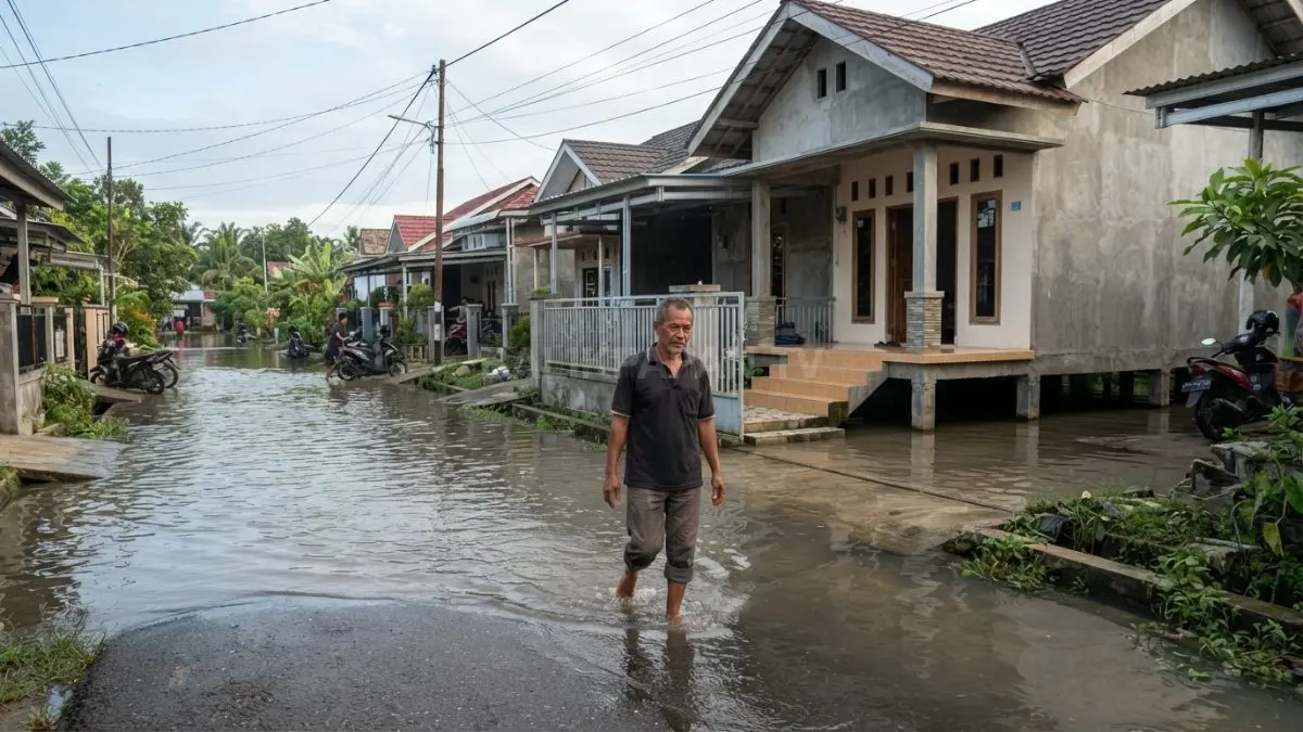 Elevasi lantai rumah perlu disesuaikan karakter genangan, drainase, lahan, dan lingkungan sekitar Samarinda. (BTV/AI)
