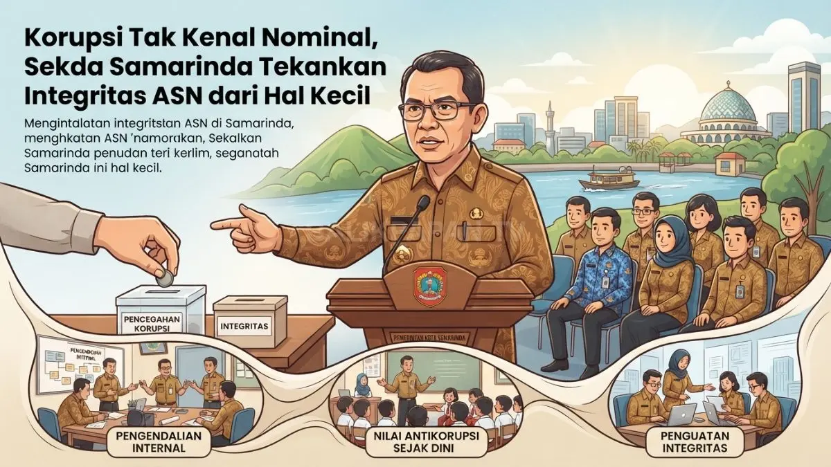 Ilustrasi Integritas ASN Samarinda diperkuat melalui pencegahan korupsi dan pembiasaan nilai antikorupsi sejak hal kecil. (BTV/AI)