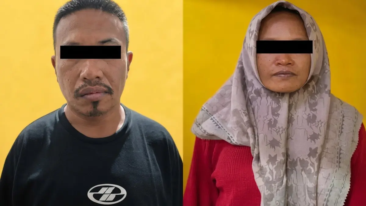 Pasangan suami istri di Sampit ditangkap usai diduga mencuri motor untuk biaya pengobatan.  FOTO: IST/RADAR SAMPIT