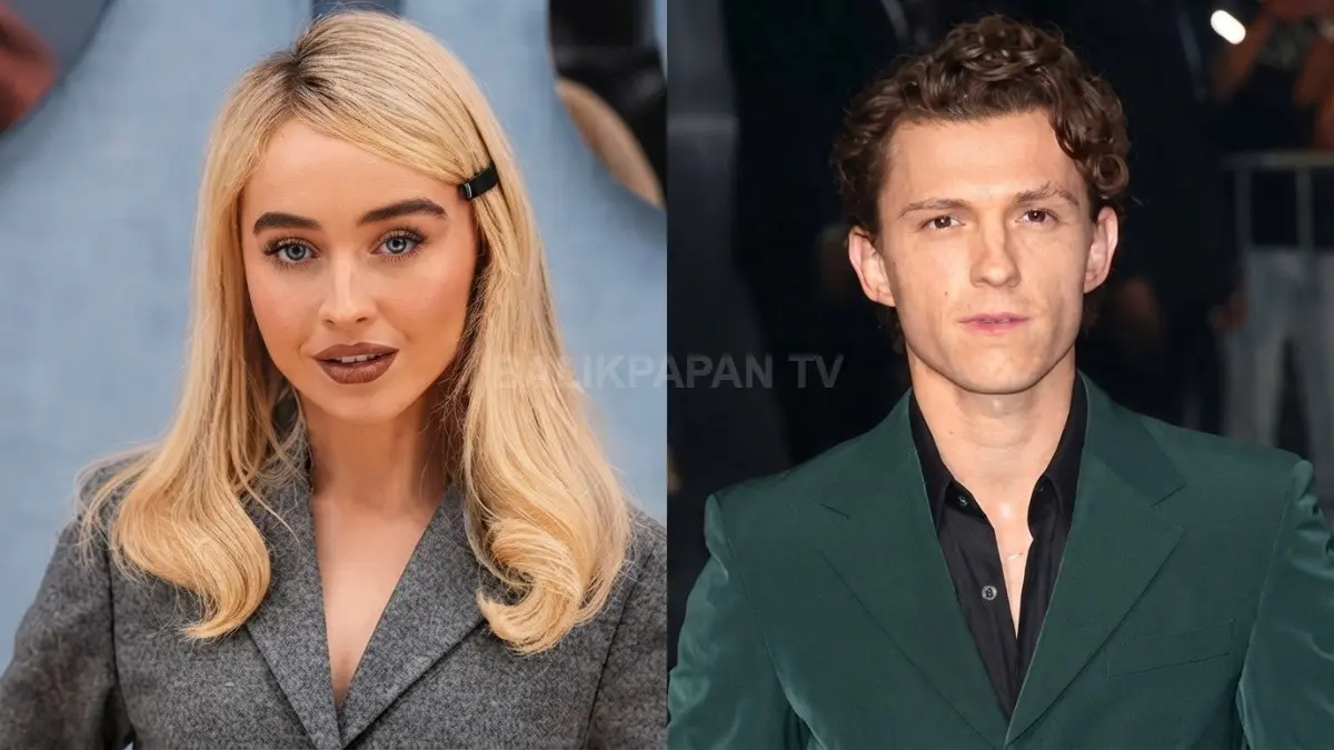 Potret penyanyi Sabrina Carpenter dan aktor Tom Holland dalam balutan busana formal. (BTV/Ai)