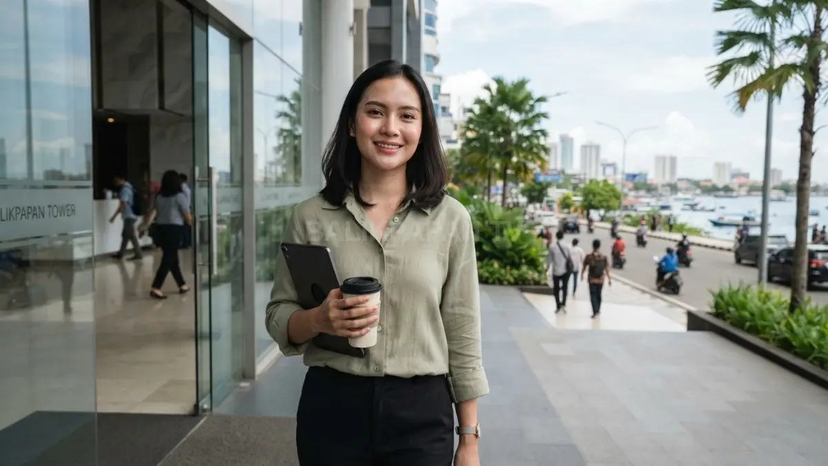 Base makeup tipis membantu complexion tetap ringan saat berpindah dari ruang ber-AC ke aktivitas outdoor di Balikpapan. (BTV/AI)