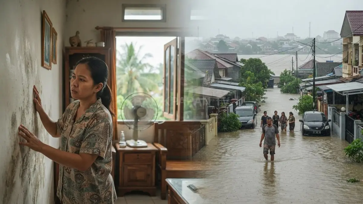 Kelembapan rumah dapat memicu pengap dan jamur, sementara genangan Samarinda membutuhkan strategi mitigasi berbeda [BTV:AI]
