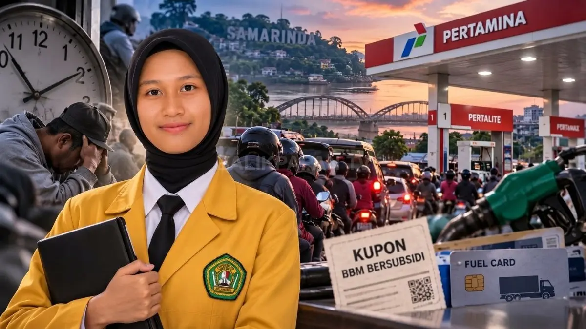 Antrean kendaraan di SPBU Samarinda menggambarkan persoalan distribusi BBM bersubsidi dan waktu warga.