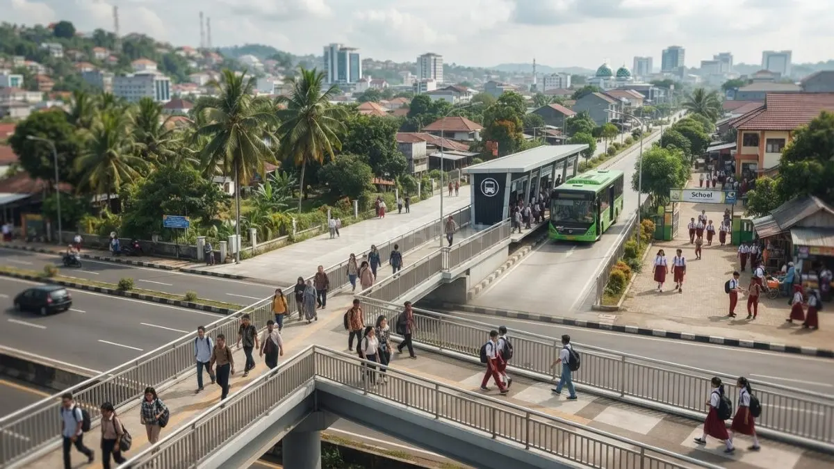 Jembatan nyaman harus terhubung dengan trotoar dan transportasi umum agar perjalanan pejalan kaki lebih aman (BTV/AI).