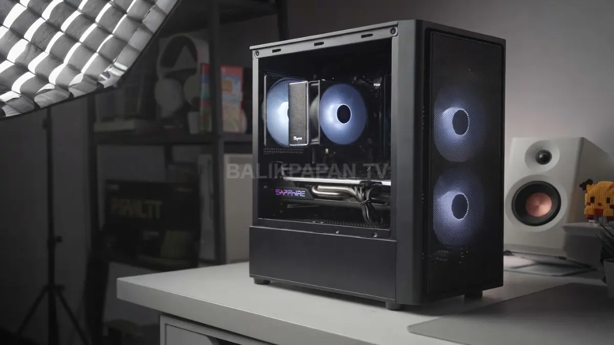 Rakitan PC Rp4,5 jutaan mengandalkan RX 580 8 GB, casing airflow, dan tiga kipas ARGB (BTV/AI)
