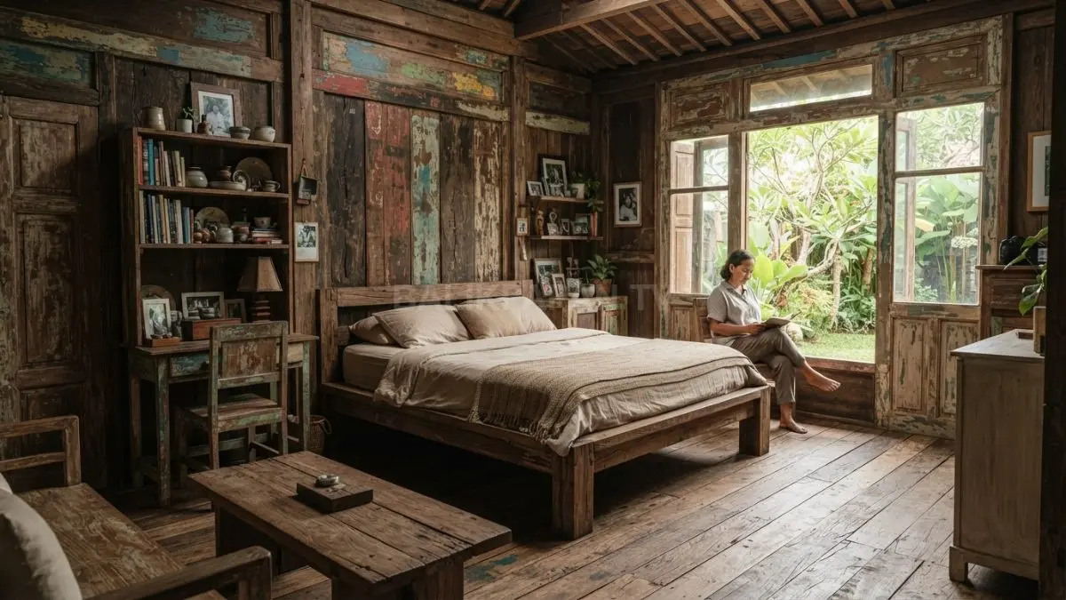 Kamar tidur yang berseni memberi nilai artistik sebuah ruangan dari perjalanan waktu