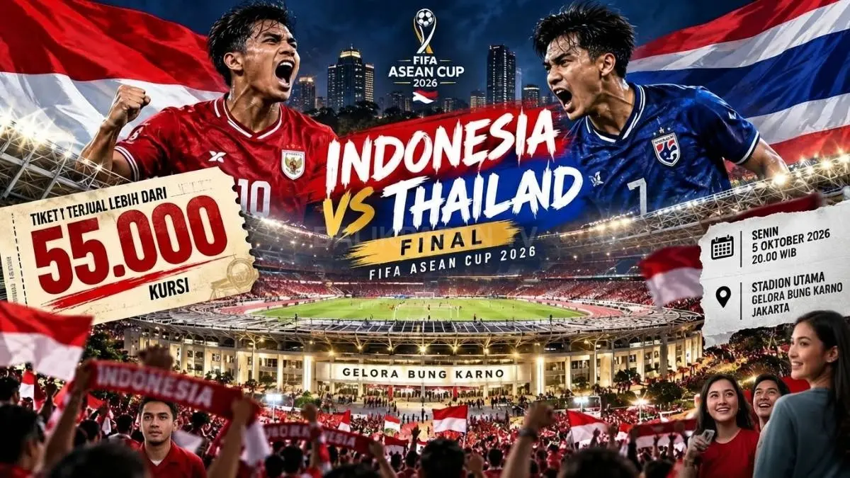 Stadion Utama Gelora Bung Karno menjadi lokasi final Indonesia versus Thailand pada 5 Oktober 2026.