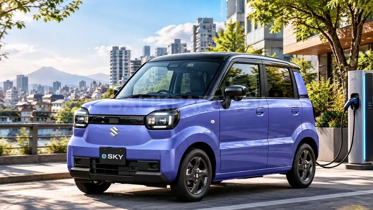 Suzuki e SKY  menunjukkan perpaduan teknologi modern dengan konsep mobil kei.