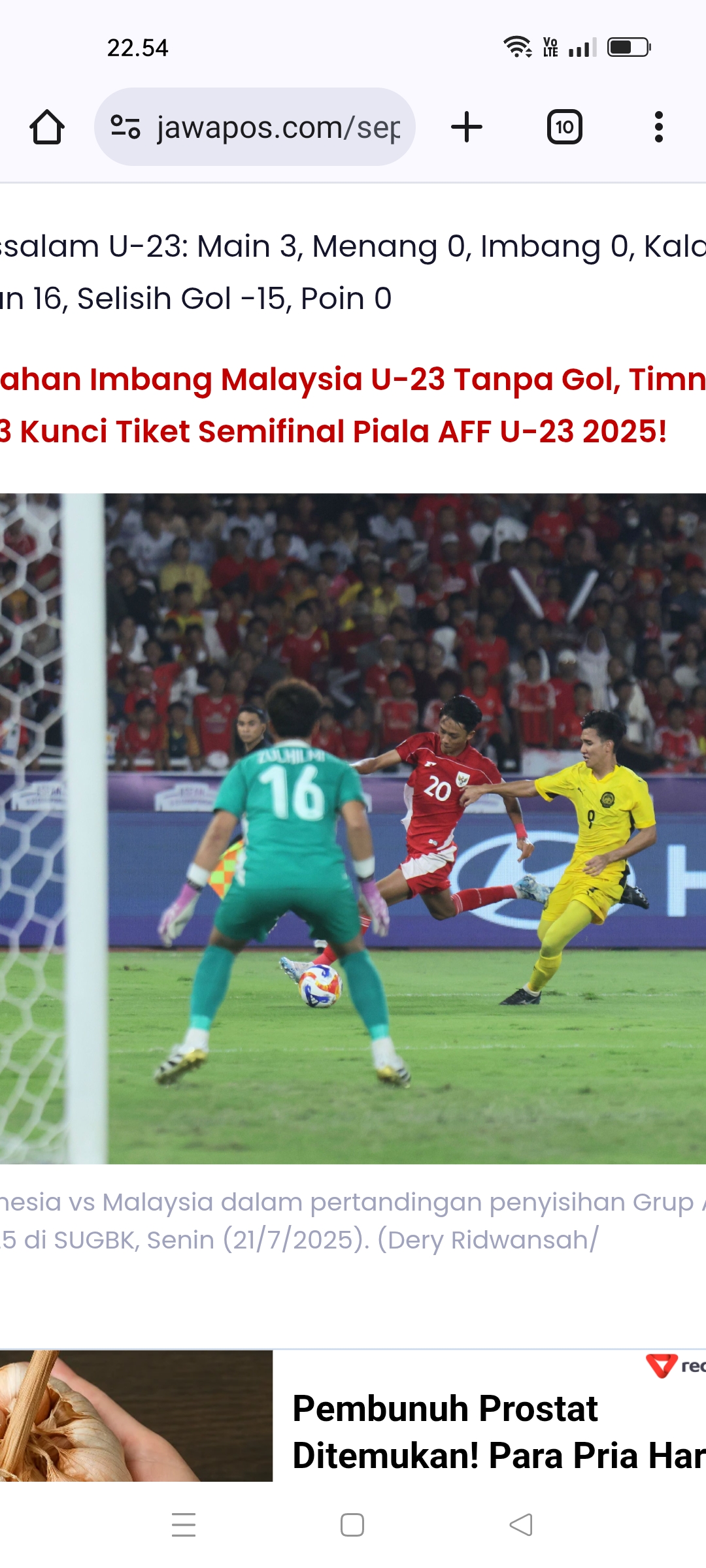 Duel Timnas Indonesia U-23 vs Malaysia U-23 berakhir imbang. DERY RIDWANSAH/JAWA POS