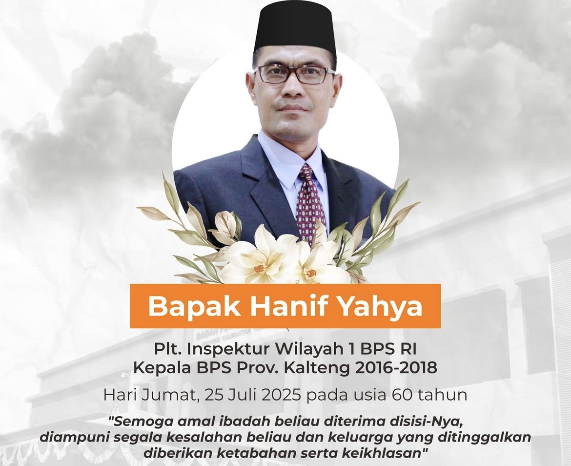 Hanif Yahya, mantan Kepala BPS Kalteng dan Plt. Inspektur Wilayah 1 BPS RI, meninggal dunia kemarin Jumat (25/7/2025).