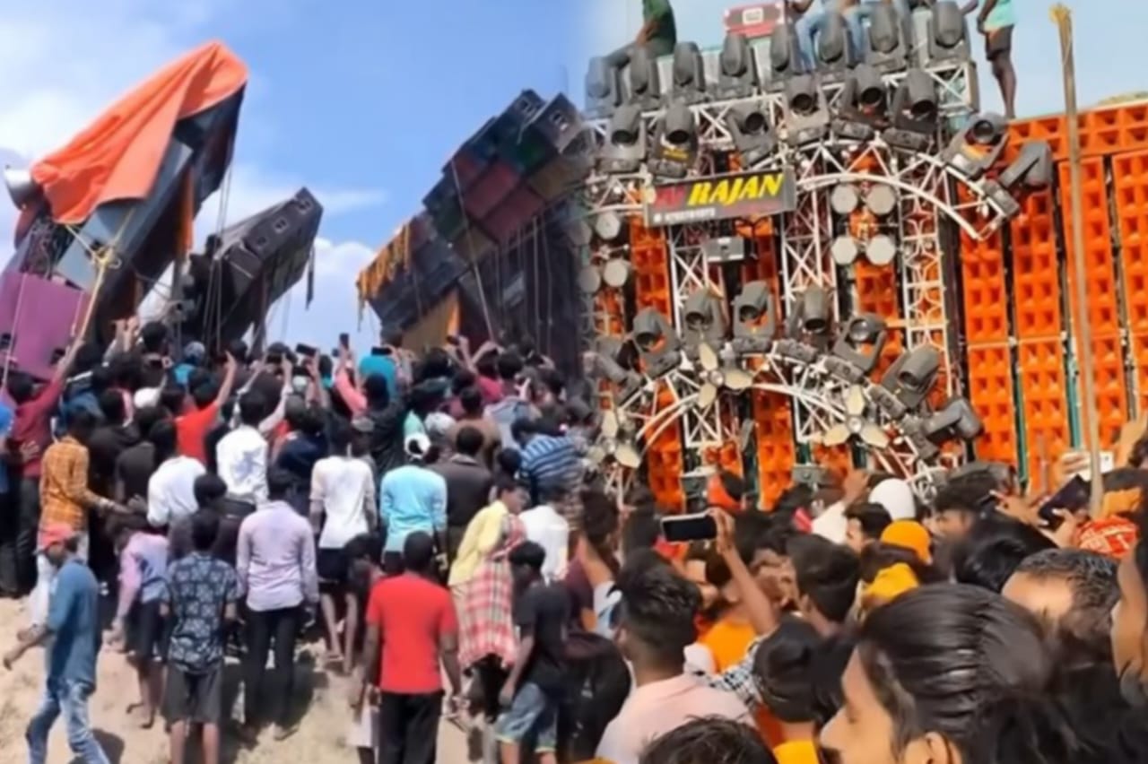 Tangkapan layar aksi sound horeg di India.