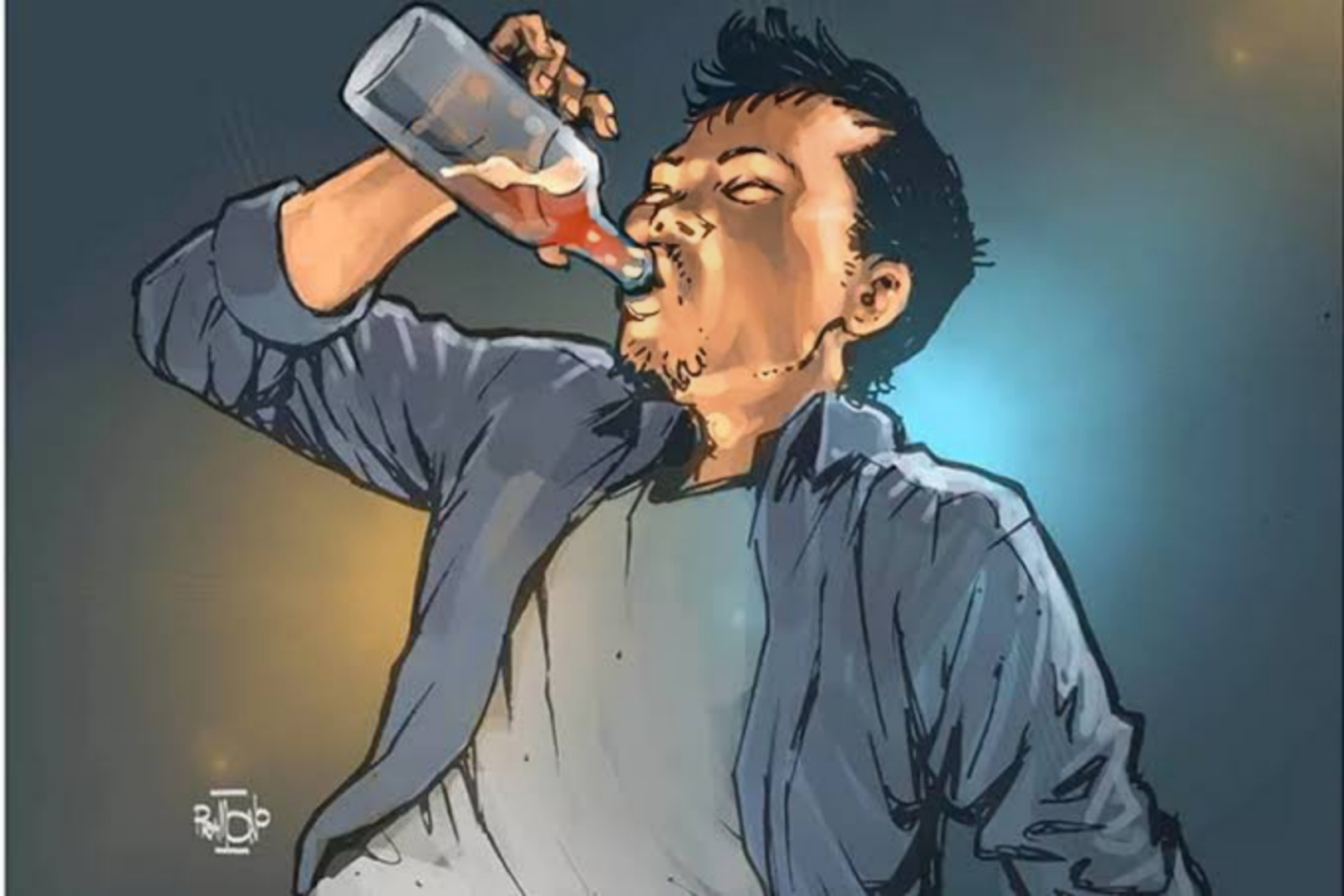 Ilustrasi mabuk miras