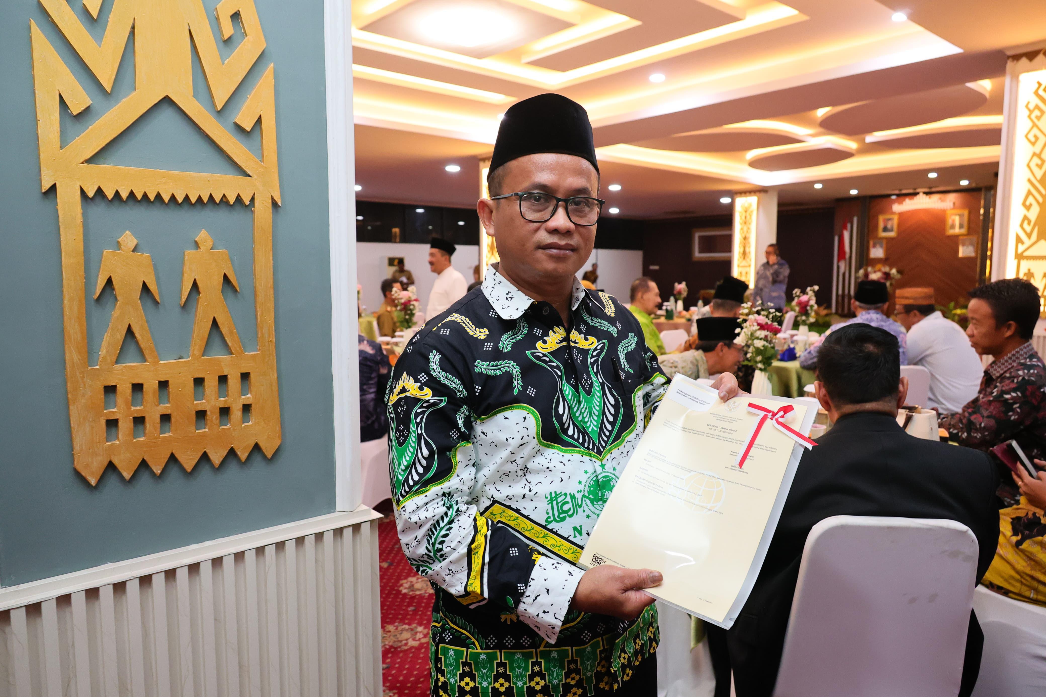 Salah satu perwalilan NU Lampung Timur turut mengapresiasi dukungan yang diberikan Kementerian ATR/BPN RI.HUMAS