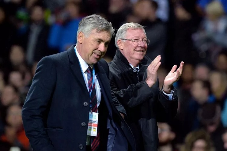 Dua pelatih sukses, Carlo Ancelotti dan Sir Alex Ferguson. (Sumber: dailypost.co.uk)