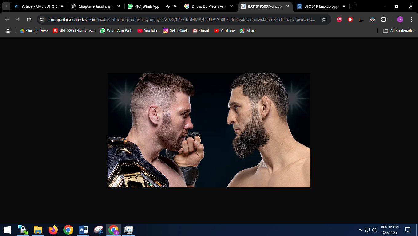 UFC 319: Dricus Du Plessis vs Khamzat Chimaev &ndash; Duel Panas Berebut Tahta, Siapakah yang Bertahan?
