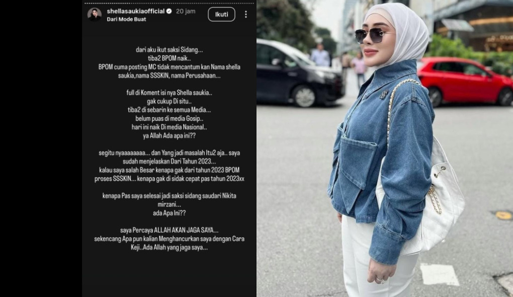 Postingan Shella Saukia di Instagram story