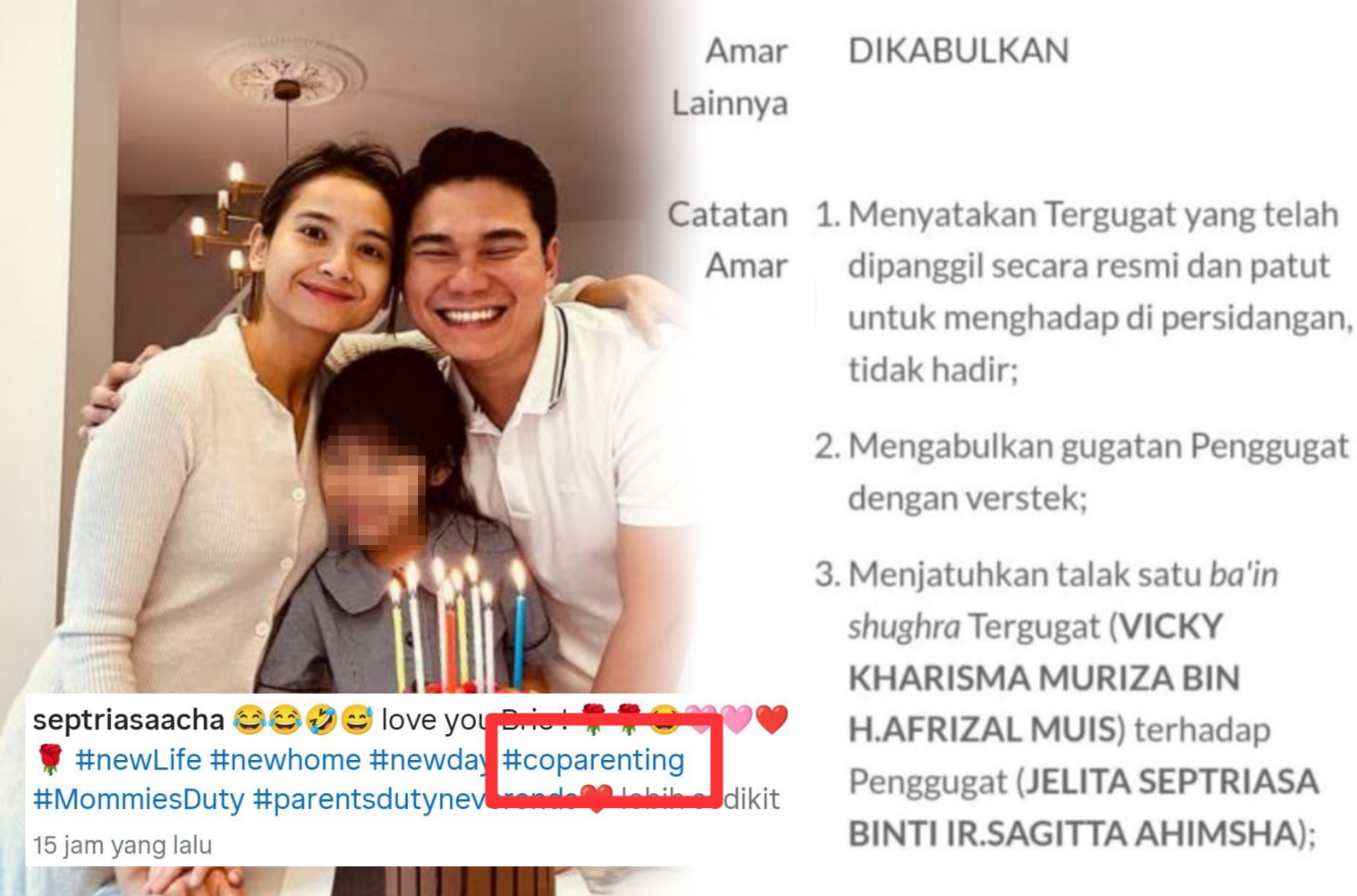 Acha Septriasa bersama Vicky Kharisma.
