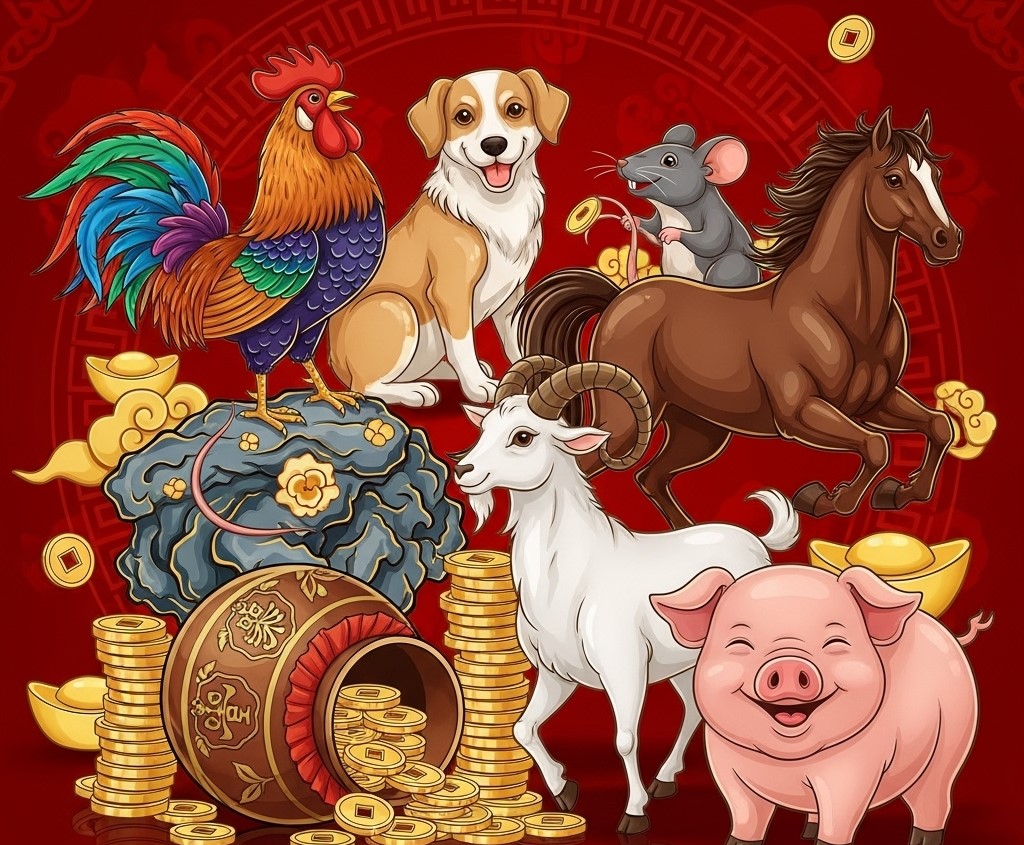 Ilustrasi 6 shio yang diramalkan beruntung 2025.