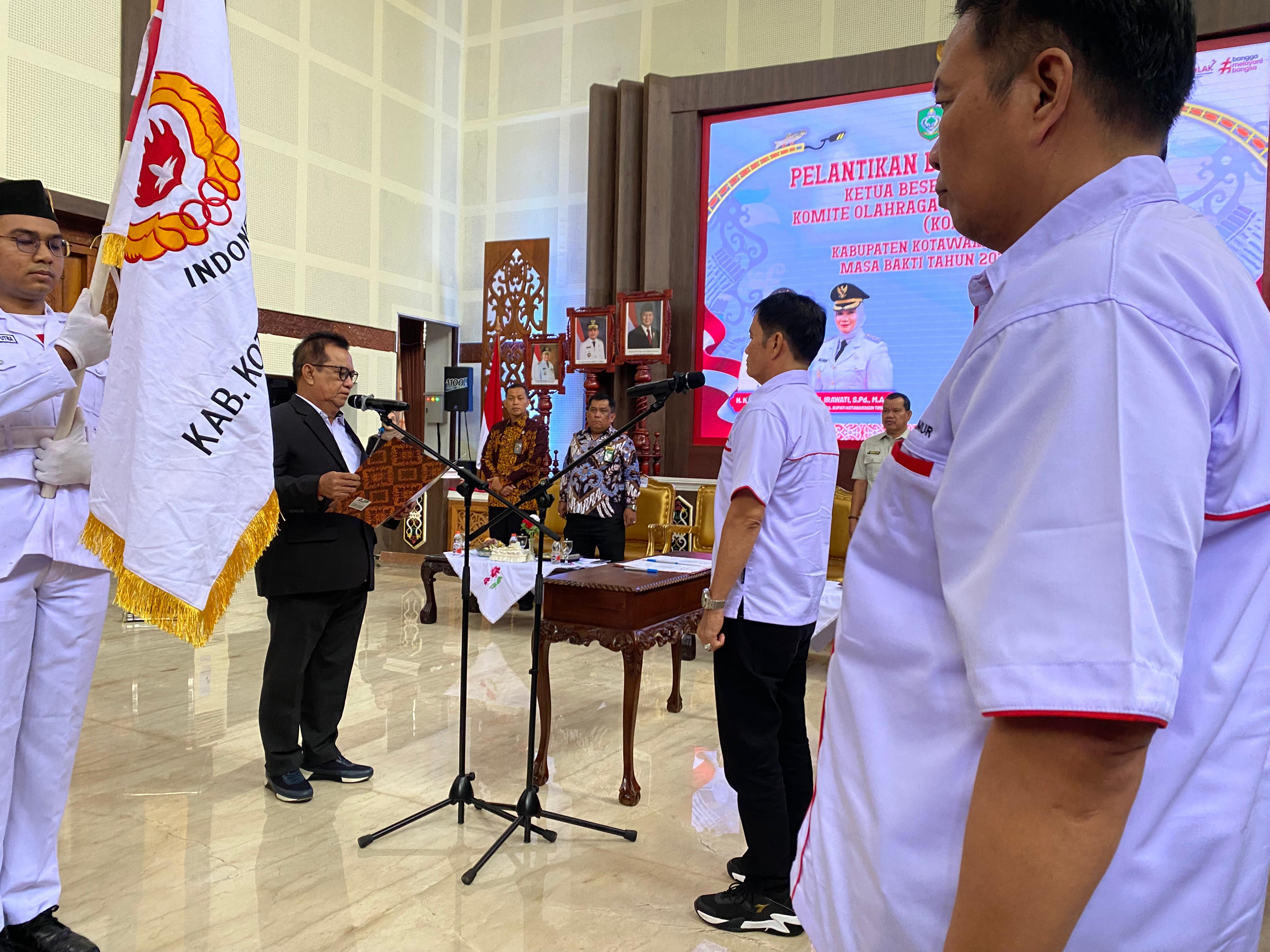 Pelantikan Ketua KONI Kotim. MIFTAH/KALTENG POS
