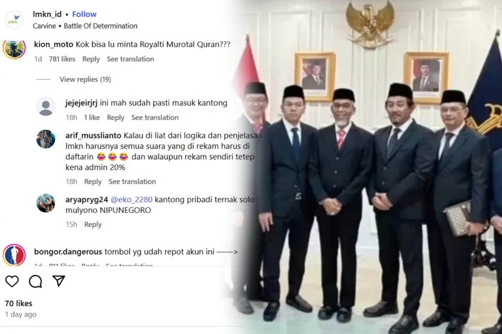 Netizen meluapkan emosi dan menyerang akun LMKN.