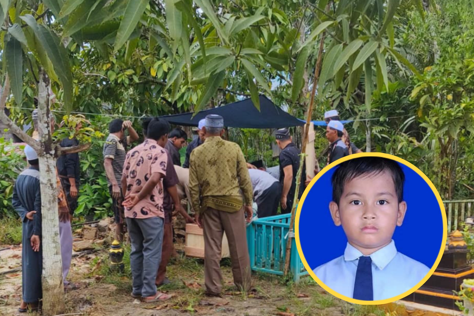 Prosesi pemakaman korban kecelakaan di Samuda.