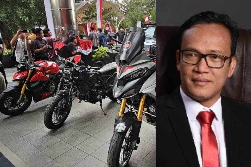 Mobil dan motor mewah milik Wamenaker Immanuel Ebenezer yang disita KPK