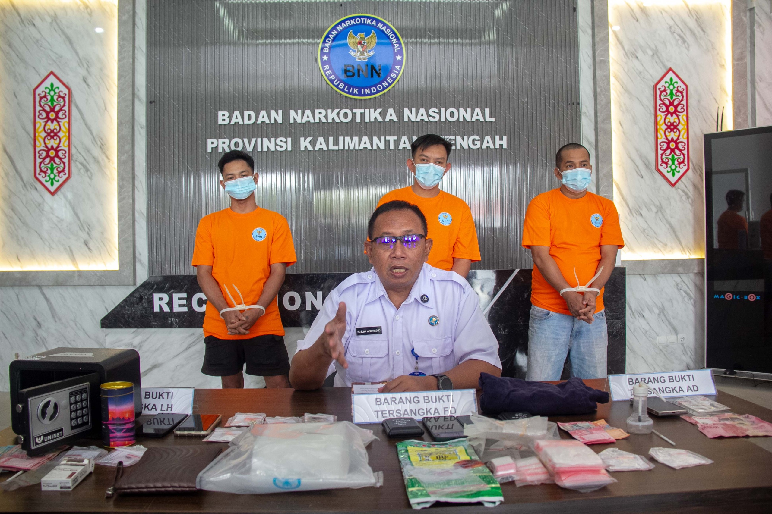 Rilis tangkapan pengedar sabu di Gunung Mas oleh BNN Kalteng.ARIEF PRATHAMA/KALTENG POS