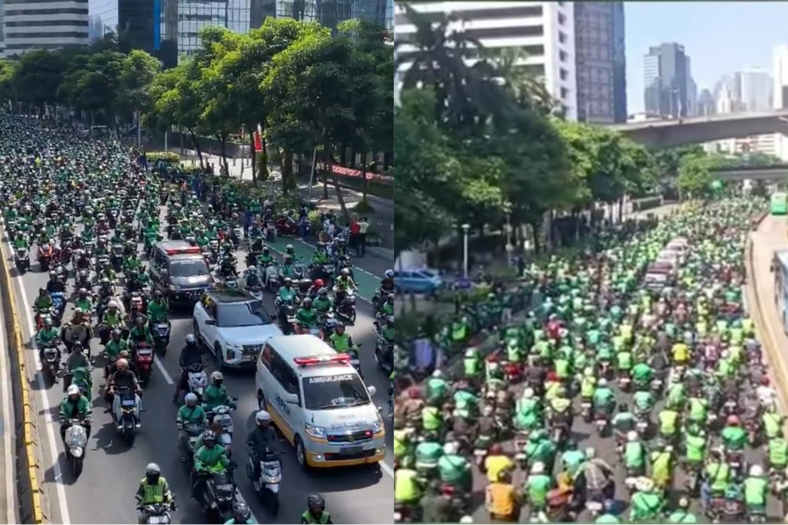 Ribuan pengemudi ojol mengantarkan jenazah Affan Kurniawan ke pemakaman.
