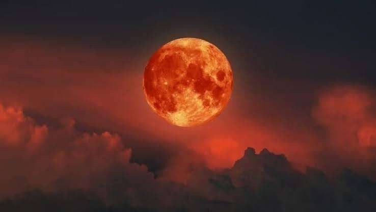 Ilustrasi blood moon.