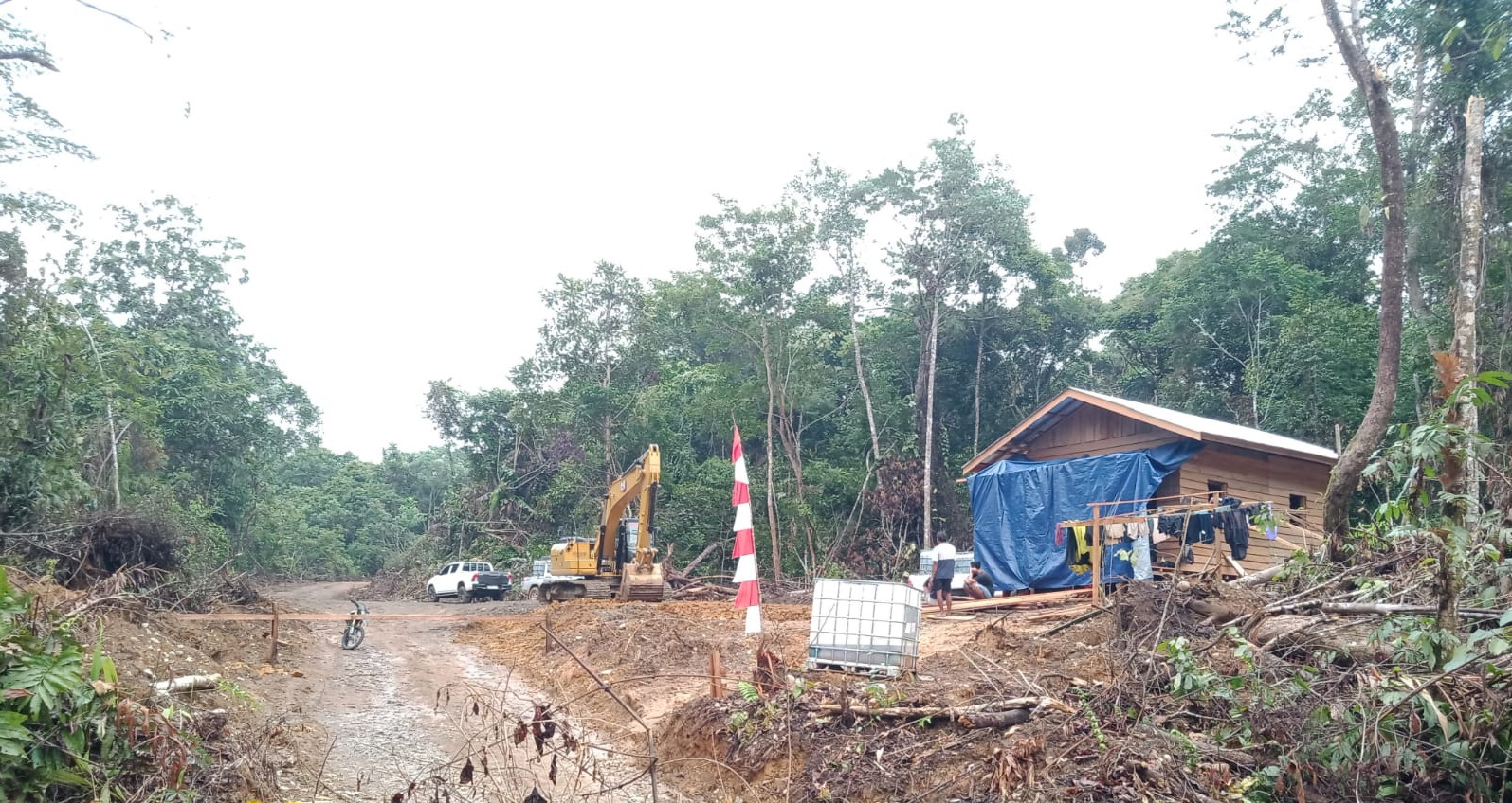 Kawasan yang diduga menjadi lokasi pertambangan di Hutan Adat Miri Manasa, Gunung Mas. WARGA UNTUK KALTENG POS