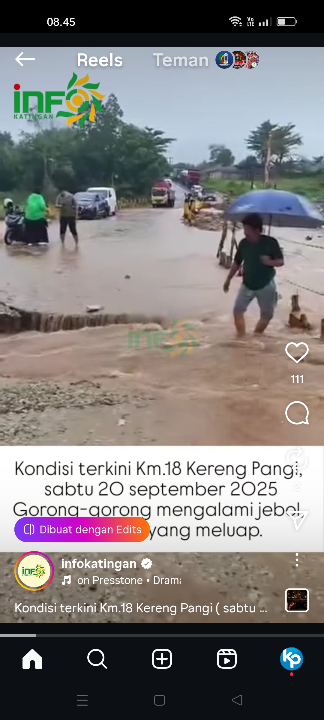 Kondisi gorong-gorong jebol